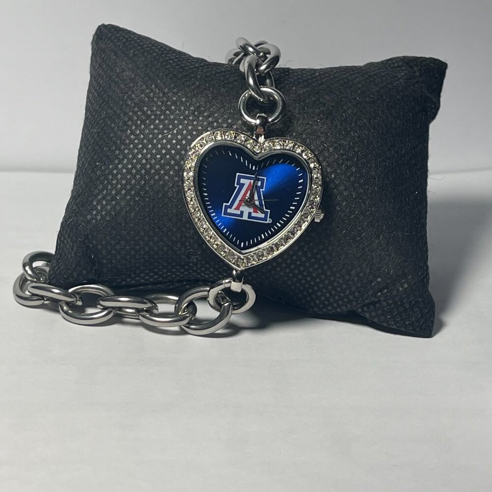Arizona Wildcats NCAA Heart Stainless-Steel Bracelet Watch by Game Time NEW